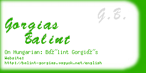 gorgias balint business card